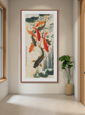 国画日出泰山山水画新中式客厅公司办公室字画竖版玄关背景墙挂画