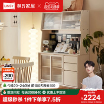 Lins Home Living Room Leaning Against Wall Integrated Solid Wood Dining Side Cabinet Cream Wind Cabinet style Dining Side Cabinet Lins Wood Industry