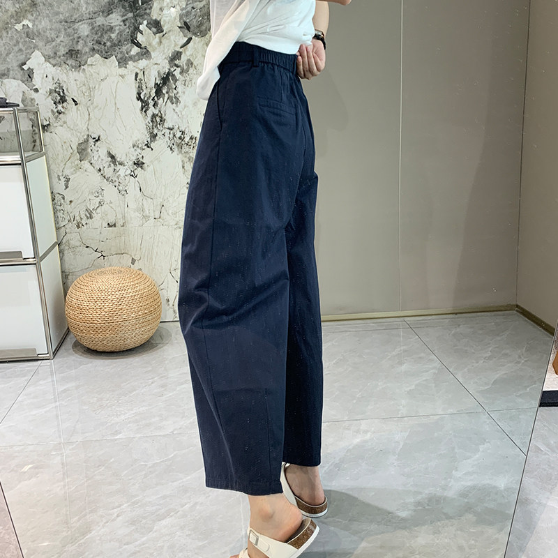 夏日百搭白裤子 全棉中缝线垂坠豆腐裤女九分宽松阔腿慵懒休闲裤,淘宝优惠券,粉丝福利购,淘宝优惠卷