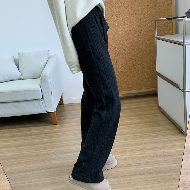 一条过冬！巨显瘦加绒羊毛休闲裤女宽松直筒阔腿裤冬加厚保暖长裤,淘宝优惠券,粉丝福利购,淘宝优惠卷
