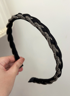 手工编织水钻发箍窄款显脸小头箍