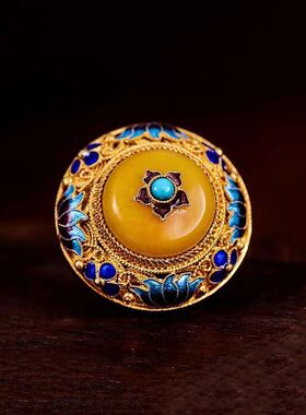 花丝珐琅彩戒指镶嵌戒指复古