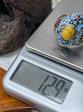 烧银老北京景泰蓝掐丝烧蓝牡丹花民族宫廷风松石气质戒指满25包邮