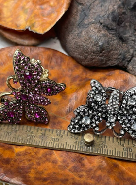 外贸原单欧美复古宫廷风重工镶嵌捷克钻奢华蝴蝶食指戒指满25包邮