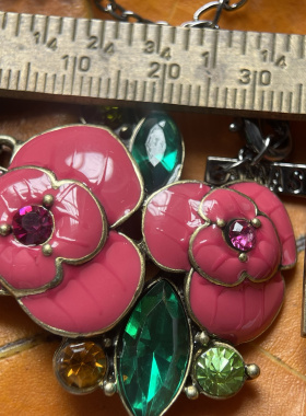 安家打标外贸原单尾货饰品中古怀旧毛衣链耳环复古滴釉满25包邮