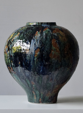 油画风陶瓷花瓶水培花器