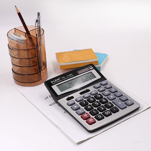 东方灵DF1200V 学生财务会计办公用品双电源便携式计算器带开根号 - 图1