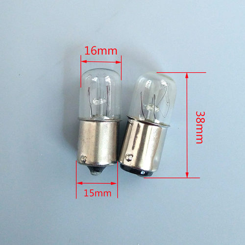 B15卡口指示灯平头小灯泡机床报警灯24V110V220V5W7W10W警示灯珠 - 图0