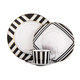 Nordic light luxury black and white gold-edged western food steak plate