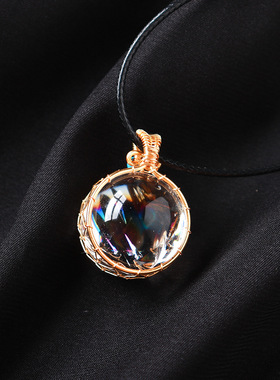 阿赛斯特莱凡天然裂变水晶球吊坠