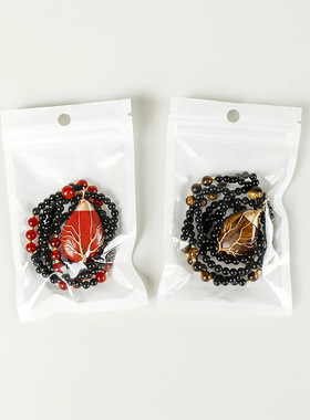 天然石水滴项链红碧玉虎眼石绕线