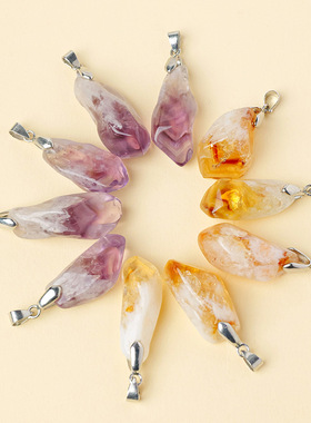 天然紫水晶吊坠项链饰品