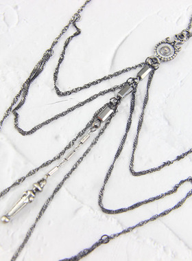 欧美日韩风长款复古流苏毛衣链