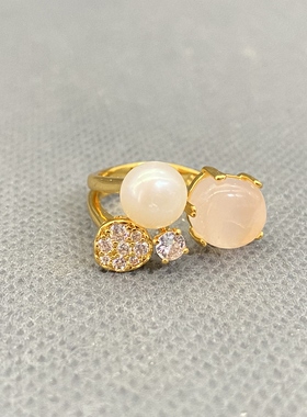 欧美外贸饰品时尚百搭女戒指多款戒指指环CH开口可调节戒指镀真金