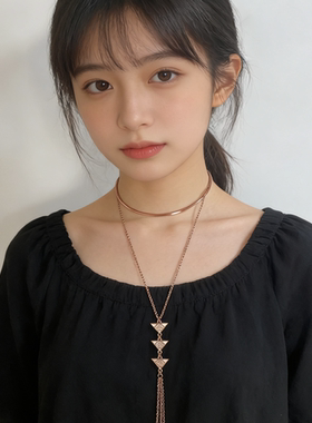 欧美外贸饰品时尚百搭项链女多款项链锁骨链毛衣链项链毛衣链