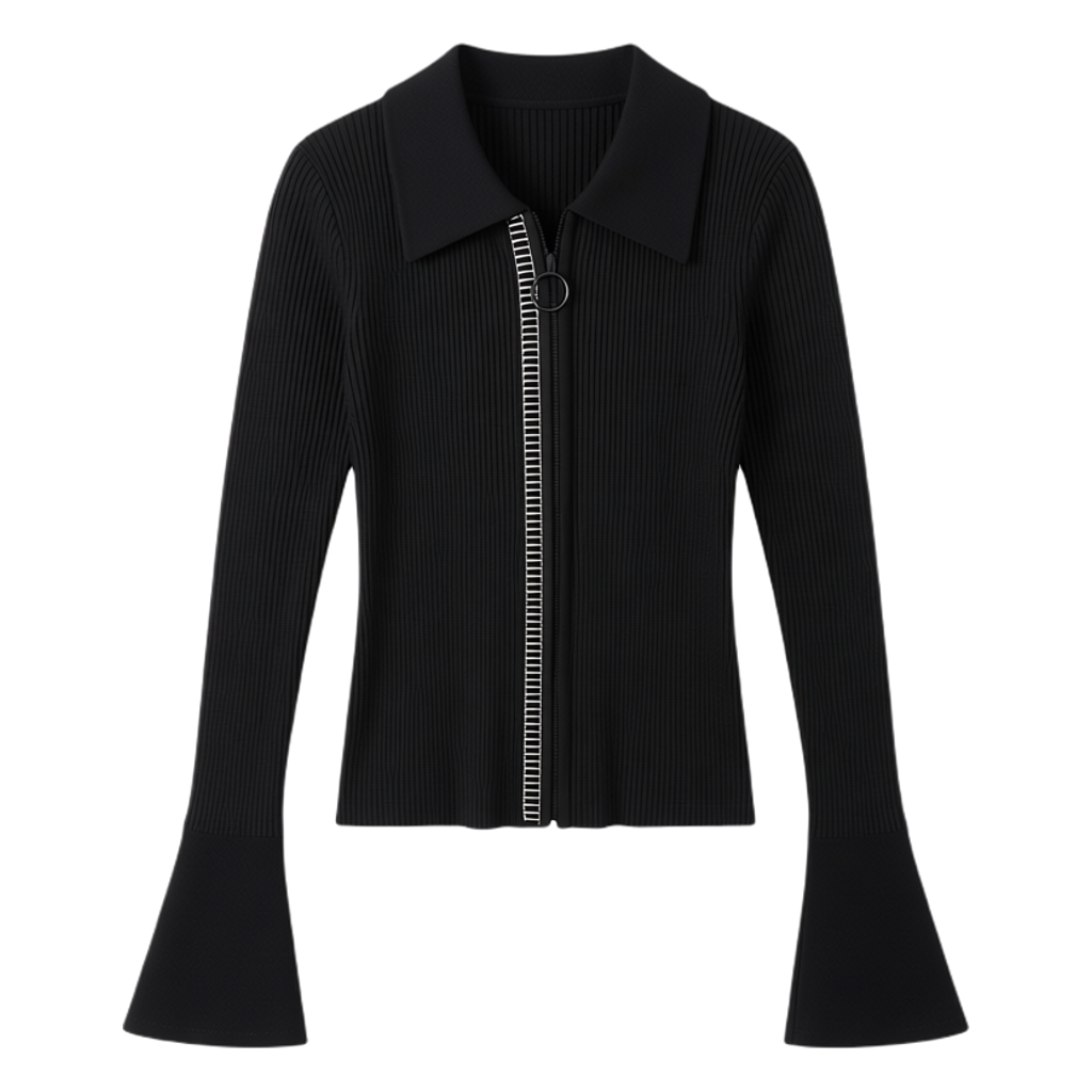 刘亦菲同款针织开衫外套气质修身上衣翻领喇叭袖毛衣93%羊毛衫女,淘宝优惠券,粉丝福利购,淘宝优惠卷