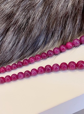 镇店之宝一图一物缅甸鸽血红红宝石项链塔链女圆珠光面自戴送人