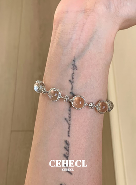 千金感冰透手串雪花仿白水晶手链