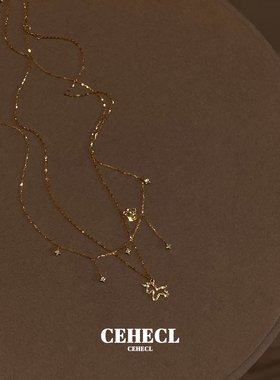 s925银镀金锆石独角兽吊坠项链女