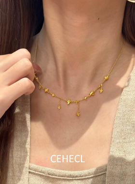 新中式金色桂花流苏轻奢项链女款