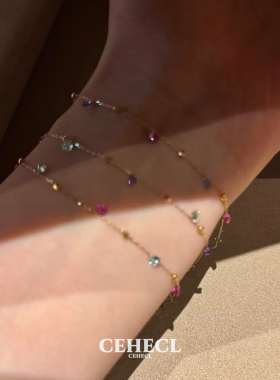 S925纯银爆闪彩钻锆石手链高颜值