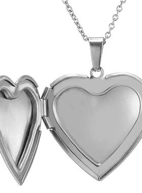 爱心项链女定制图片可DIY刻字创意锁骨链吊坠感恩节礼物情人礼物