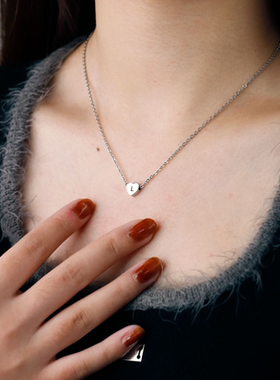 可刻字爱心项链表白DIY定制字母锁骨链女生情侣配饰毛衣链礼物生