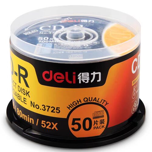 得力3724/3725空白cd光盘vcd碟片dvd-r刻录盘dvd光碟50片装/4.7G - 图2