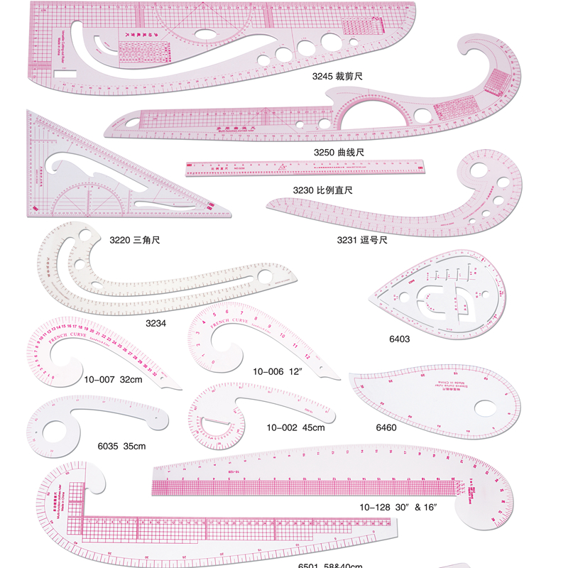 裁剪尺多功能服装打版放码工具多用型曲线尺弧线袖笼大逗号尺3250 - 图3