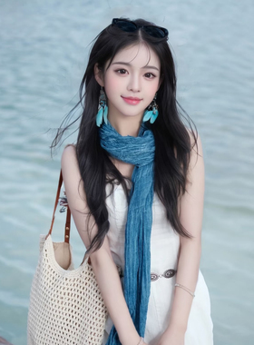 出游出片神器褶皱百搭披肩围巾女