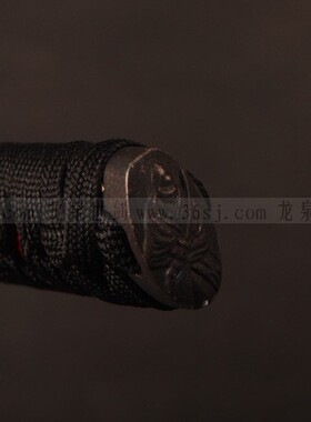 龙泉世剑全新26cm 20cm 15cm手柄 黑丝 武士 合金配件 仿鱼皮通用
