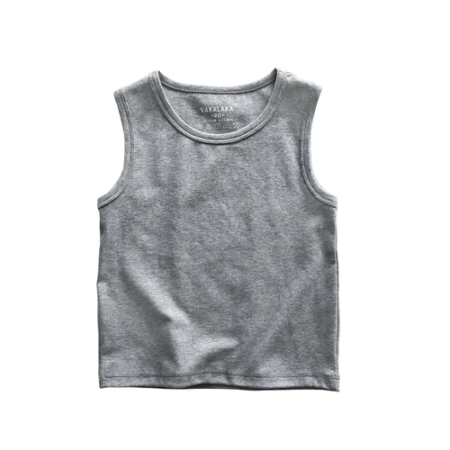 Детская летняя майка подходит для мужчин и женщин, эластичный цветной жилет без рукавов, тонкая хлопковая пижама, детская одежда