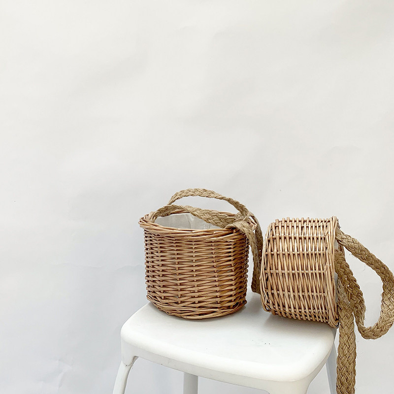 雪梨同款ins海边度假迷你夏草编包 胖老与瘦竹女士包袋