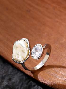 度假风异形巴洛克珍珠戒指