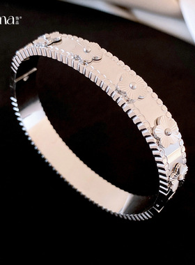 欧美跨境几何圆形花朵卡扣手镯