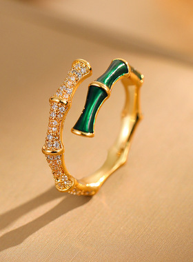 新款转运竹节开口戒指