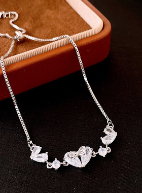 法式冷淡风锆石花朵芒星爱心手链