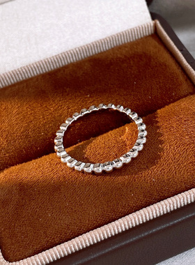 冷淡风个性锆石花边纹路开口戒指