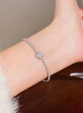 韩系精致超闪锆石花朵抽拉式手链