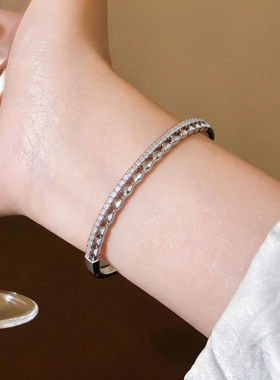 欧美跨境锆石圆形手镯轻奢感