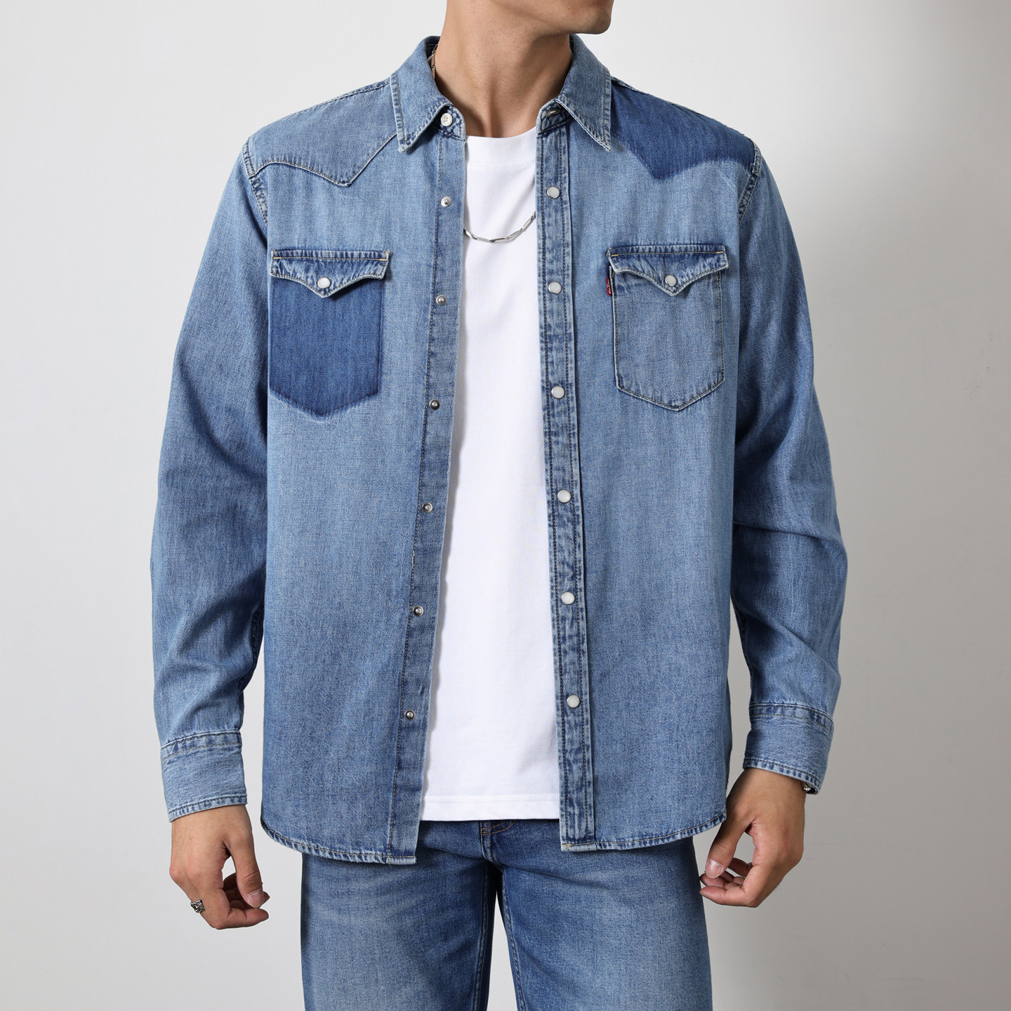 阿瞳牛社 Levis李维斯复古潮流牛仔衬衫情侣时尚宽松水洗长袖外套,淘宝优惠券,粉丝福利购,淘宝优惠卷