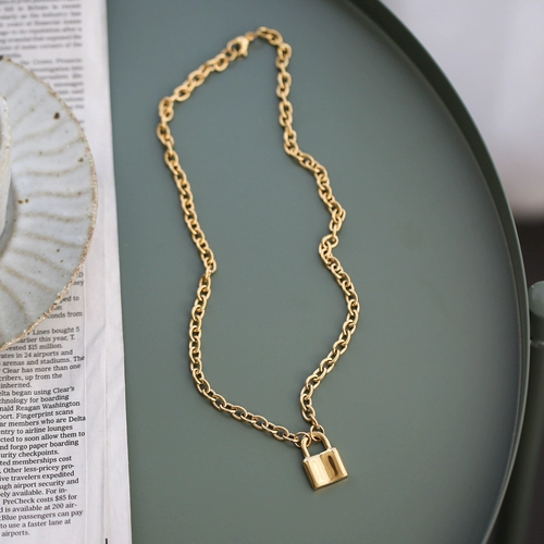 Брендовая цепь, замок, толстовка, ожерелье, коллекция 2023, европейский стиль, легкий роскошный стиль, не выцветает