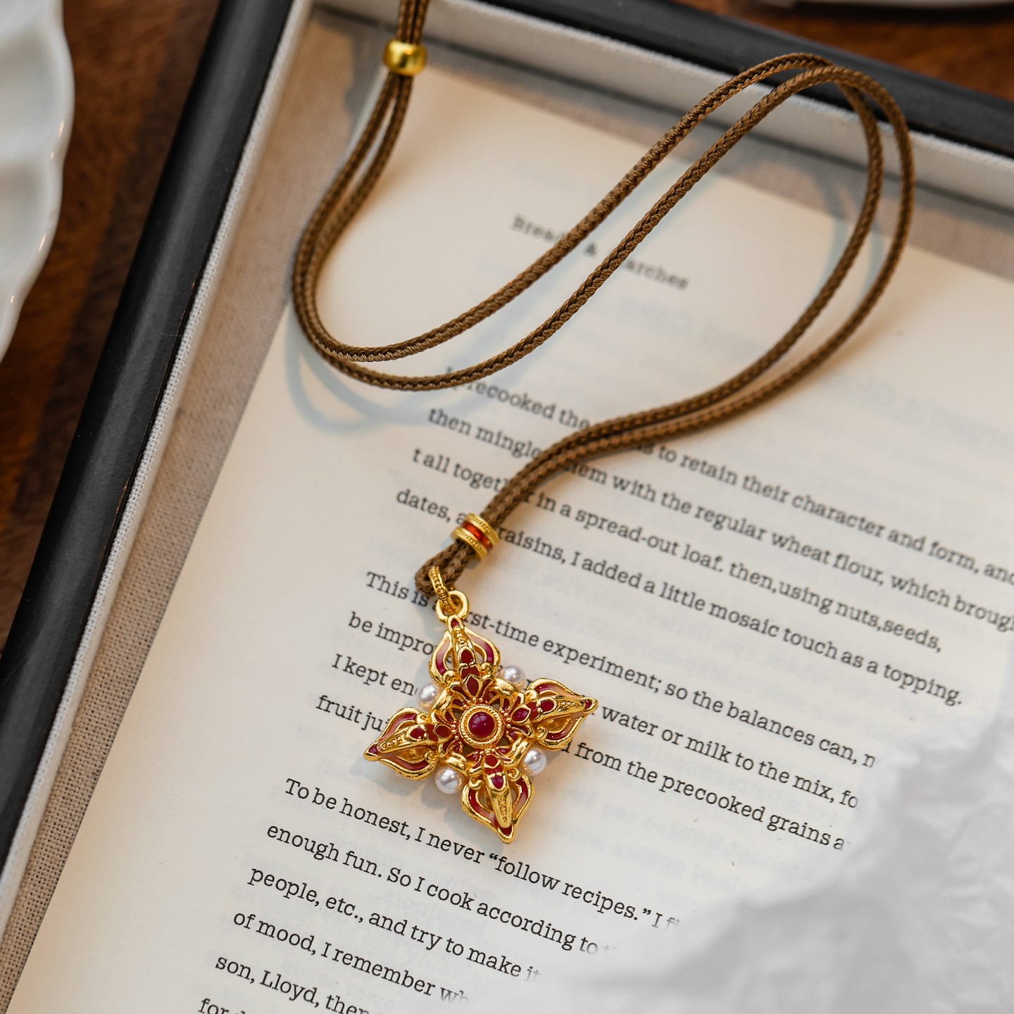 高品质~新中式复古小众设计感金刚杵珍珠项链女卫衣毛衣链礼物,淘宝优惠券,粉丝福利购,淘宝优惠卷