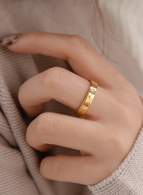 ins冷淡风精致星空戒指女不掉色