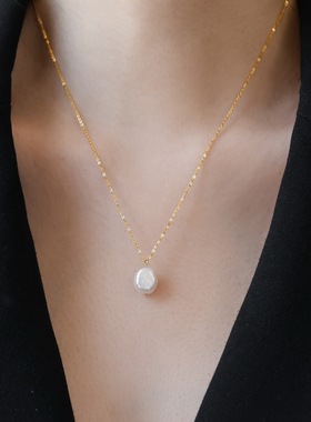 不掉色可穿吊坠项链镀18K金