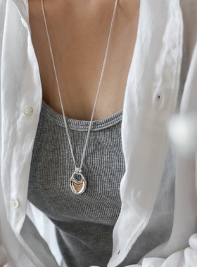 ins几何调色盘吊坠长款项