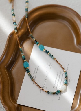 青金石天然阿鲁沙凤凰锁骨链