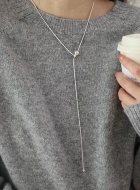 高级感冷淡风小金球项链