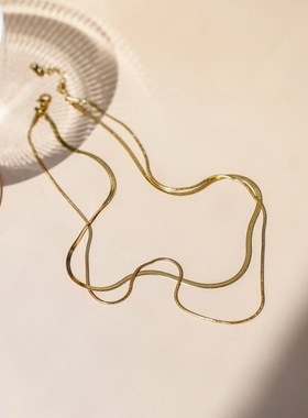 新款不掉色双层轻奢小众风毛衣链