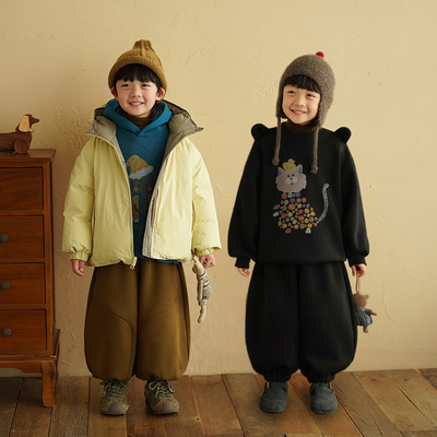 男童全棉加绒休闲裤加厚长裤